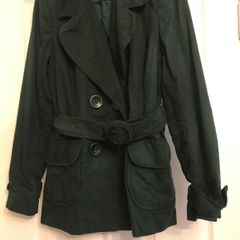 green trenchcoat style belted jacket size 10
