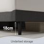 King Bed Frame, Dark Grey, Upholstered Wooden Slat Image 4