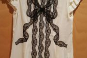Lipsy black and cream lace top