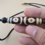 Vintage 3 Eyes Himalayan Tibetan Agate Dzi Bead Amulet Image 5