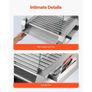 Hot Dog Roller, 30 Hot Dog 11 Rollers, Stainless Steel Sausage Grill Cooker, 2200W Commercial Hot Dog Machine with Dual Temp Control, Cover, Side Storage Box, Removable Shelf & Oil Drip Tray Image 4