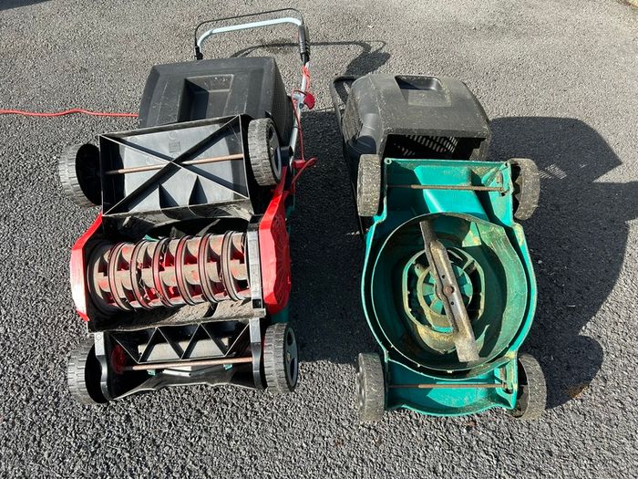 Bosch electric lawnmower & thatcher