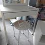 White single bedroom set. Desk / dressing table with chair,  bedside locker / mirrored cabinet. Image 7
