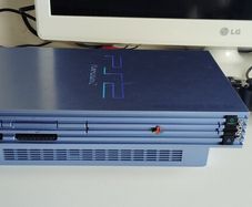 Playstation 2 Console Aqua Blue Ps2 PAL Refurbished Original controller hd adapter