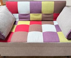 Patchwork sofa bed - multi-coloured