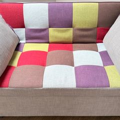 Patchwork sofa bed - multi-coloured