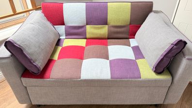 Patchwork sofa bed - multi-coloured