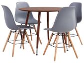 5 Piece Dining Set Plastic Grey