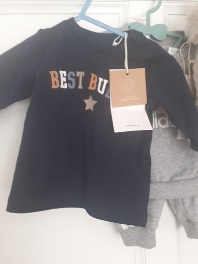 New baby boy bundle with tags .Consists of Addidas tracksuit . Name it top .Hat and gloves .pack of 7 pair socks .2 pair of rattle socks and free sunhat new  and green cable jumper all new  17 euro the lot
