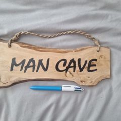 Wooden Man Cave sign