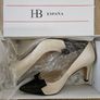 Gorgeous white & black bow Spanish leather high heel shoes 3.5 UK RRP 130 euro Image 2