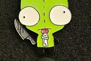 Invader zim, pin back badge.