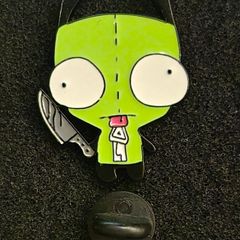 Invader zim, pin back badge.