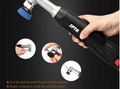 12V Cordless Mini Car Polisher Machine Scratches Killer Detailing RO/DA Tools with Sponge Pads Kit Accessories