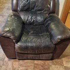 brown leather recliner