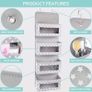 Nursery Over Door Hanging Organiser with Hooks 33x99 cm (Pack of 1), Grey Image 2
