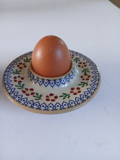 Rare ? Small red dog or pig pattern bowl and old rose eggcup