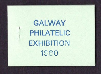 1980 Ireland Galway Philatelic Exhibition Booklet with pair 16p Artic Hare Fauna & Flora Wildlife Commemorative Stamp (tied on left margin) and 1p & 2p Gerl defintive stamps Booklet Pane Mint Never Hinged (MNH) no 214