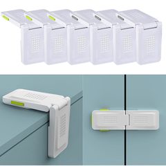6 Pack Child Safety Locks Drawer Cupboard Locks Toilet Lock Right Angle Flat Angle for Cabinet Door and Drawers Esay Install
