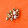 Vintage 14ct Gold & saltwater Pearl Floral Pendant Image 2
