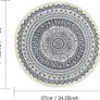 Round Cotton Area Rugs 90cm Washable Machine Hand Woven Tassels Circle Rug Carpet Chic Bohemian Pattern Floor Mats Boho rug for Bedroom Living Room Sofa Coffee Table Swing Chair Bed Side Image 6