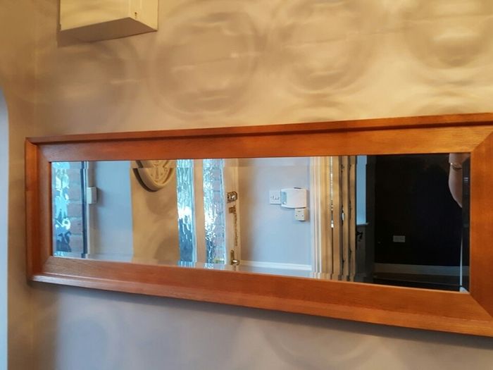 Oak Cabinet and mirror for sale