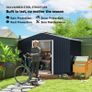 Metal Tool Shed with Sliding Doors and Ventilation Windows, 277 x 195 x 192 cm, Dark Gray Image 2
