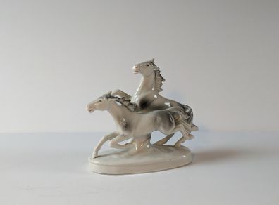 Rare 1927 Carl Scheidig Running Horses Porcelain Ornament