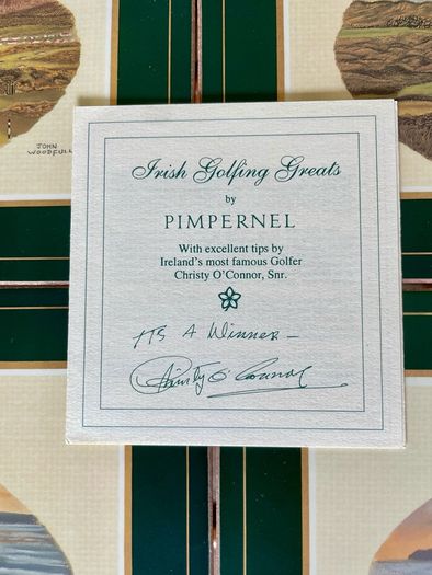 Six Vintage Irish Golfing Greats by Pimpernel Place Mats with Tips from Christy O Connor Senior
