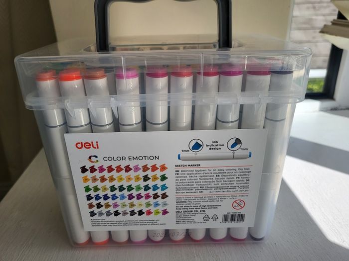 Deli Dual Tip Sketch Markers - 60 Pack