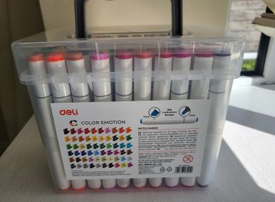 Deli Dual Tip Sketch Markers - 60 Pack