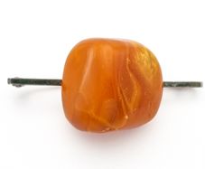 Brutalist Baltic Amber Silver Brooch