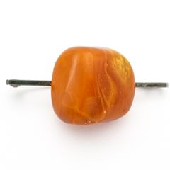 Brutalist Baltic Amber Silver Brooch