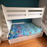 White Triple Bunk Bed with Drawers and Slide Image 2