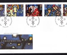 1992 Great Britain Christmas Commemorative Stamps Royal Mail Addressed First Day Cover (FDC)