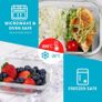 Glass Containers with Lids (10 Pack)  Airtight & BPA-Free  Oven, Microwave, Freezer & Dishwasher Safe 370ml & 1050ml  Durable Borosilicate Glass Image 3