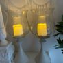 ShabbyChic Set of 2 Extra Large Candle Holders with Ribbed Glass Top Image 8