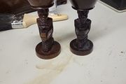 African candle holders carved