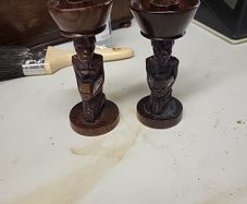 African candle holders carved