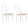 vidaXL Dining Chairs 2 pcs White and Light Wood Solid Rubber Wood Image 4