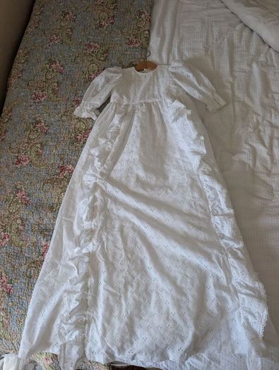 Full eyelet embroidery christening gown