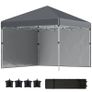 3x3 Pop Up Gazebo with Sidewalls Adjustable Garden Patio Party Tent Dark Grey Image 8