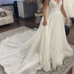 Ivory Organza Wedding Dress, size 10, perfect