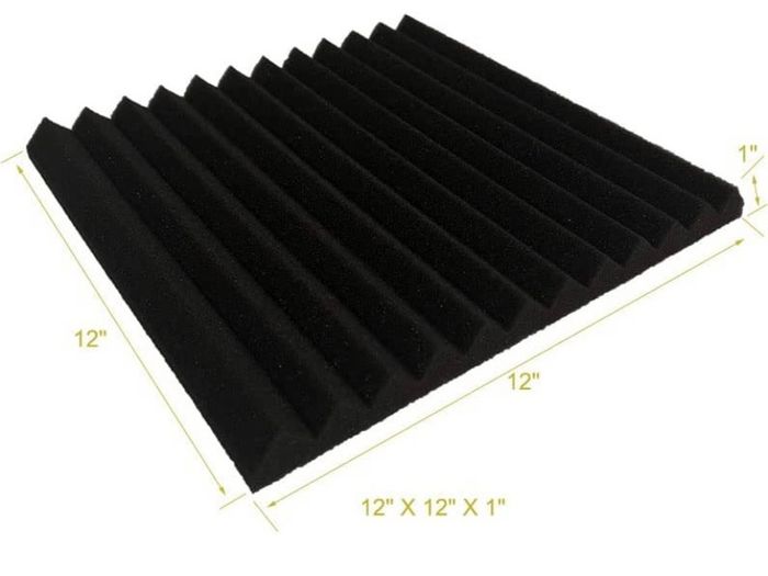 48 Pack Black Red 1" X 12" X 12" Acoustic Wedge Studio Foam Sound Absorption Wall Panels Multiple Colours Available, See Photos (free Postage)