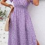 Floral Lilac and White Summer Dress Image 8