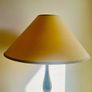 Vintage Brass Table Lamp with Buttery Yellow Empire Shade 56cm Image 4