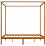 Canopy Bed Frame Honey Brown Solid Pine Wood 6FT Super King Image 3