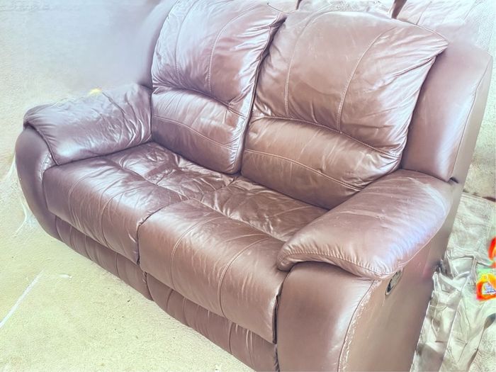 Leather seater sofa
