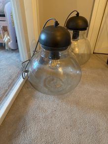 Pair of Libra Edgerton Zinc And Glass Table Lamp
