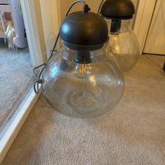 Pair of Libra Edgerton Zinc And Glass Table Lamp